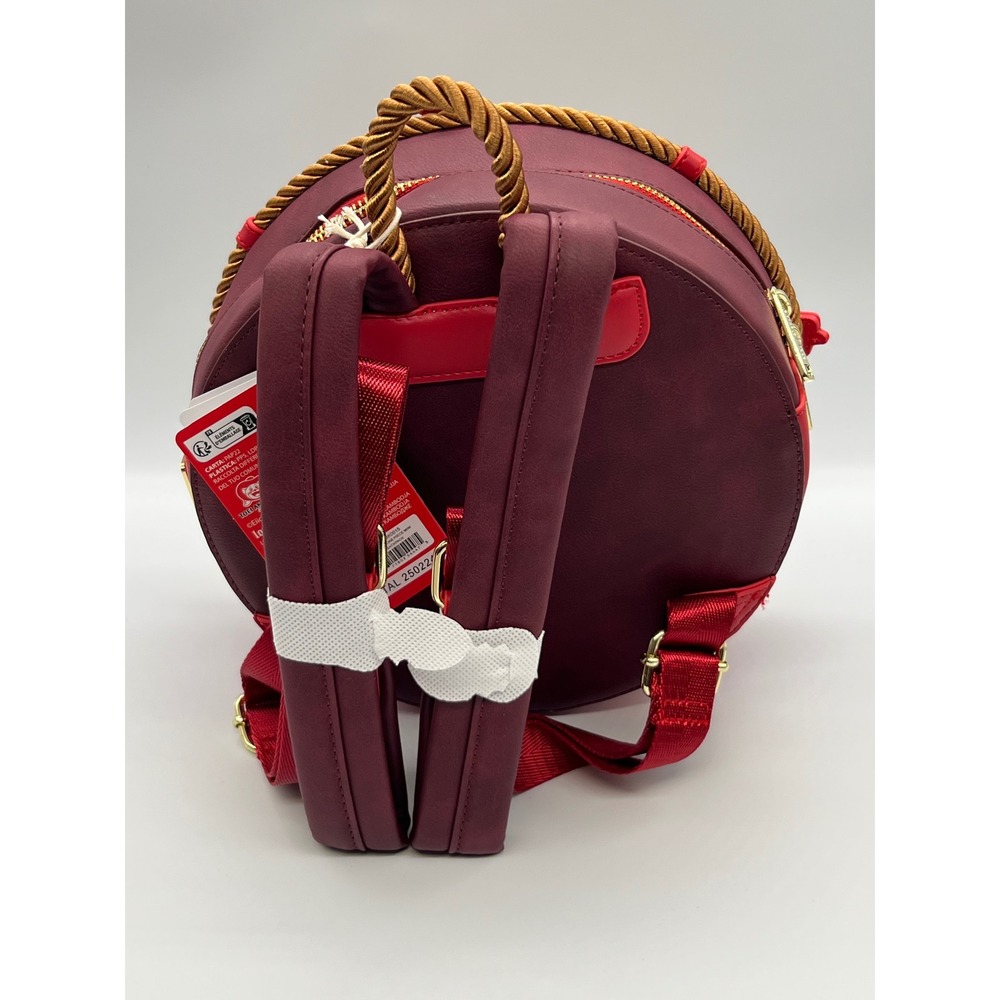 Loungefly One Piece Straw Hat Crew Compass Mini Backpack OPBK0015 Burgundy Red - Picture 2 of 8
